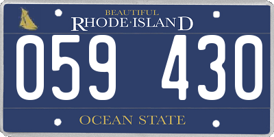 RI license plate 059430
