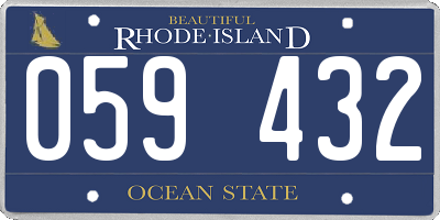 RI license plate 059432