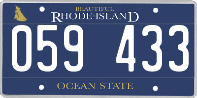 RI license plate 059433