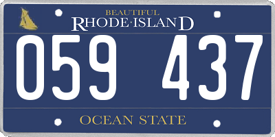 RI license plate 059437