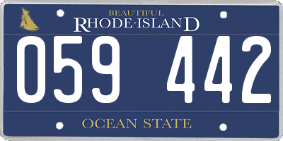 RI license plate 059442