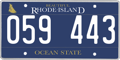 RI license plate 059443