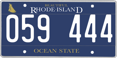 RI license plate 059444