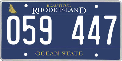 RI license plate 059447