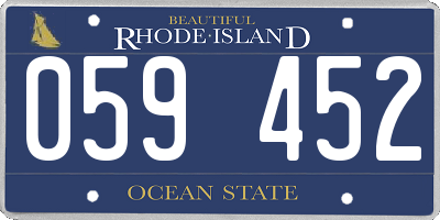 RI license plate 059452