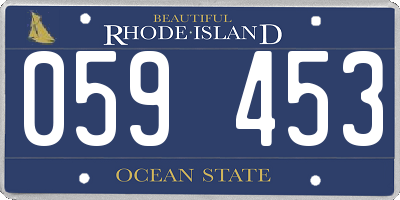RI license plate 059453