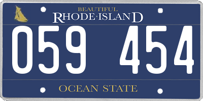 RI license plate 059454