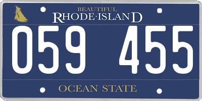 RI license plate 059455
