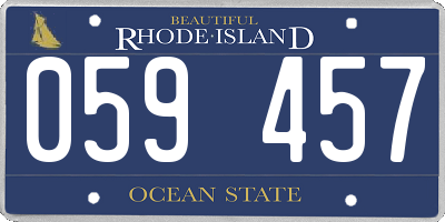RI license plate 059457