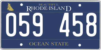 RI license plate 059458