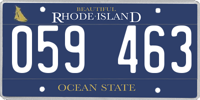 RI license plate 059463