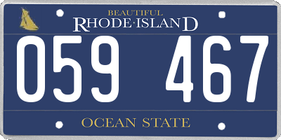 RI license plate 059467