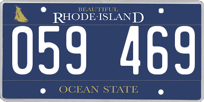 RI license plate 059469