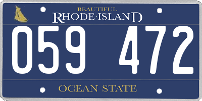 RI license plate 059472