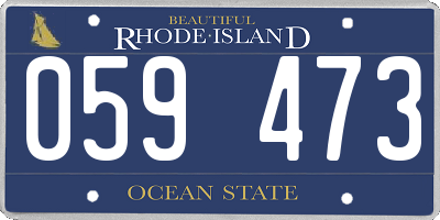 RI license plate 059473