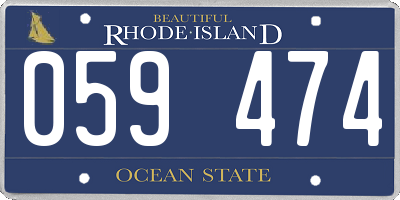 RI license plate 059474