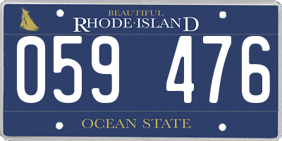 RI license plate 059476