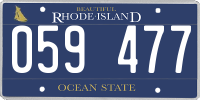 RI license plate 059477