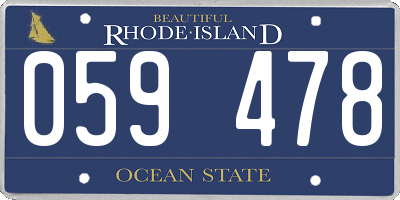 RI license plate 059478