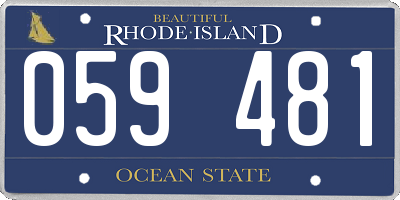 RI license plate 059481