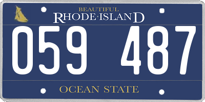RI license plate 059487