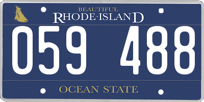 RI license plate 059488
