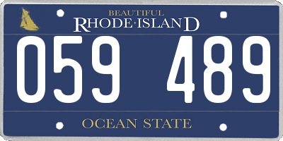 RI license plate 059489