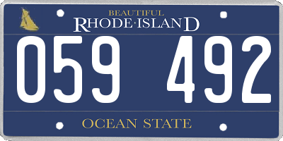 RI license plate 059492