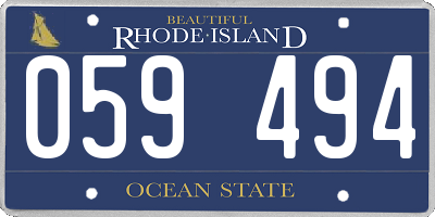 RI license plate 059494