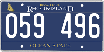 RI license plate 059496