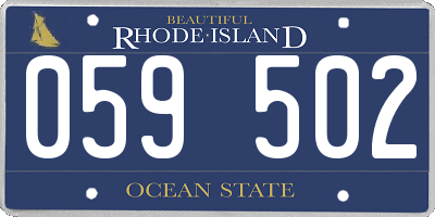 RI license plate 059502