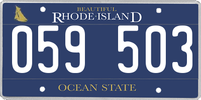 RI license plate 059503