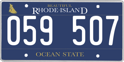 RI license plate 059507