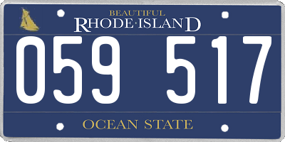 RI license plate 059517
