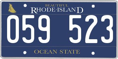RI license plate 059523