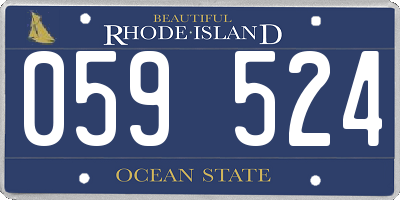 RI license plate 059524
