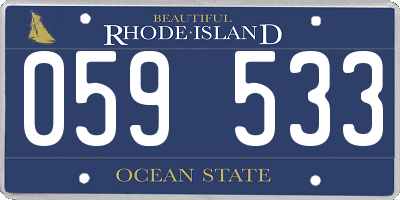 RI license plate 059533