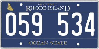 RI license plate 059534
