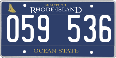 RI license plate 059536