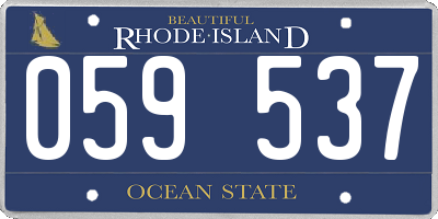 RI license plate 059537