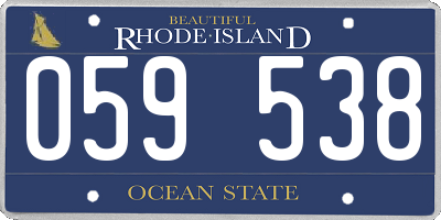 RI license plate 059538