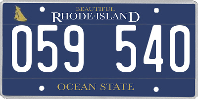 RI license plate 059540