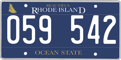 RI license plate 059542