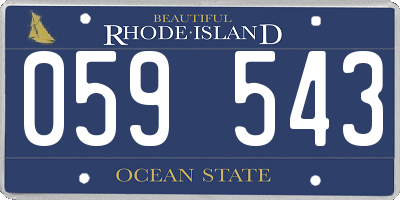 RI license plate 059543