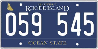 RI license plate 059545