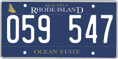 RI license plate 059547