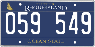 RI license plate 059549