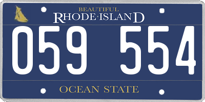 RI license plate 059554