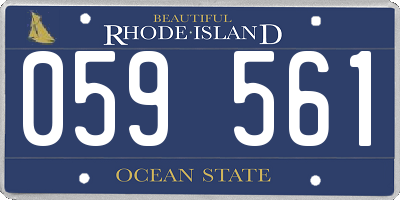 RI license plate 059561