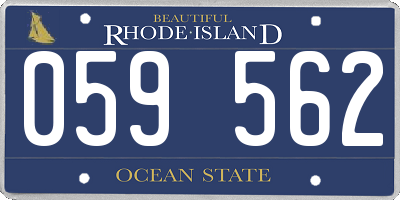 RI license plate 059562